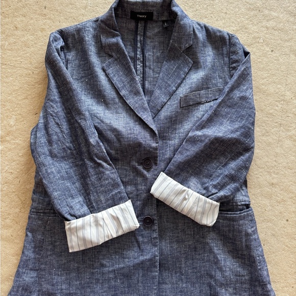 Theory -Linworth B Tierra Wash Jacket, Deep Denim medium 10 - Picture 13 of 15